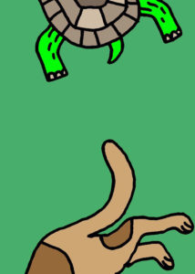 Ilustración de Chema Cebolla para Nueva fábula del perro y la tortuga